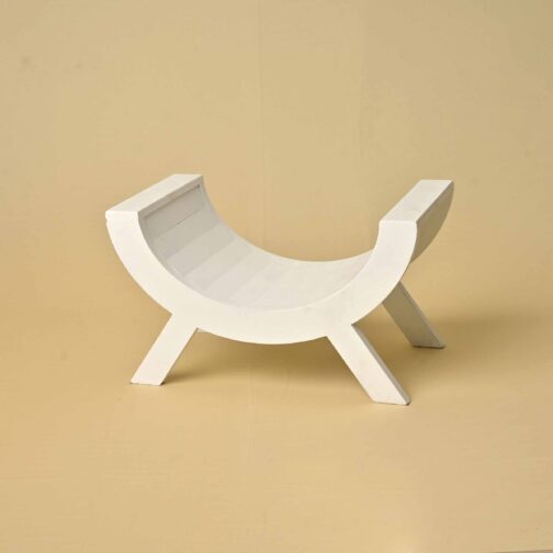 C BENCH WHITE-Baby Photoshoot Prop Creamy Bench